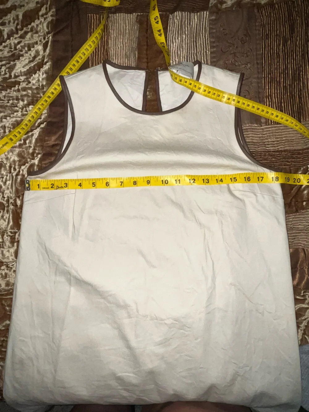 Kate Spade New York drop waist dress with brown trim